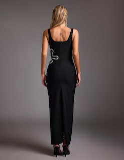Foto 2 | Vestido Bella Barnett, Vendaje De Malla Con Tirantes Finos, Negro - Venta Internacional.
