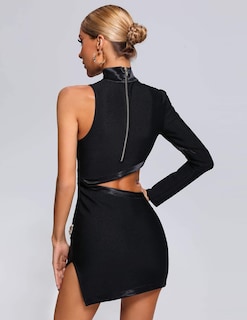 Foto 5 | Vestido Bella Barnett Mini De Manga Larga Con Un Hombro Recortado - Venta Internacional.