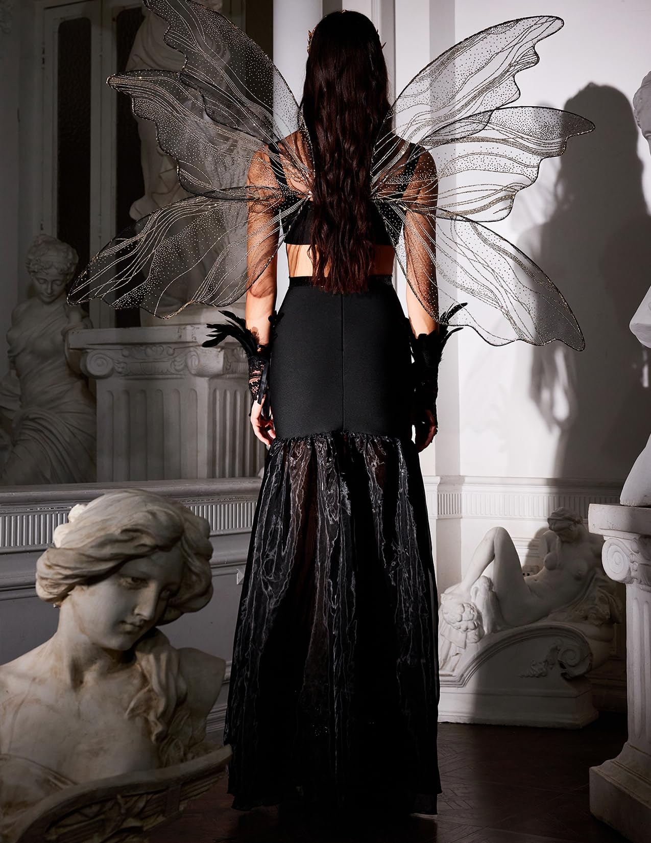 Foto 3 | Vestido Bella Barnett Con Corte Ajustado Maxi Sexy Negro Para Mujer - Venta Internacional.