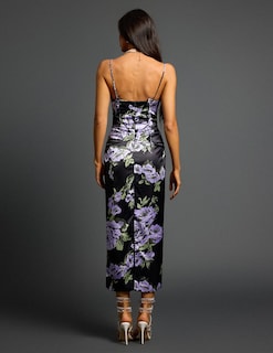 Foto 2 | Vestido Bella Barnett Con Corsé Midi Morado Con Tirantes Finos Para Mujer - Venta Internacional.