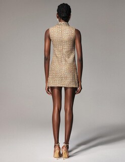 Foto 4 | Vestido De Cóctel Sin Mangas Con Cuello Alto Adornado Por Tsukko - Venta Internacional.