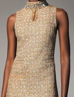 Foto 5 | Vestido De Cóctel Sin Mangas Con Cuello Alto Adornado Por Tsukko - Venta Internacional.