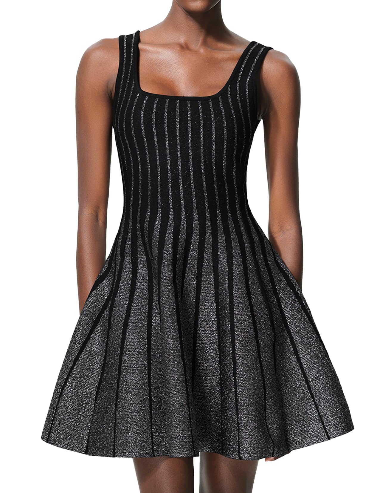 Foto 2 pulgar | Vestido Formal, Elegante Minivestido Negro Con Volantes Y Tiras De Tsukko - Venta Internacional.