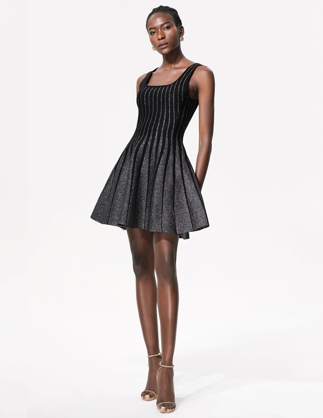 Foto 4 pulgar | Vestido Formal, Elegante Minivestido Negro Con Volantes Y Tiras De Tsukko - Venta Internacional.