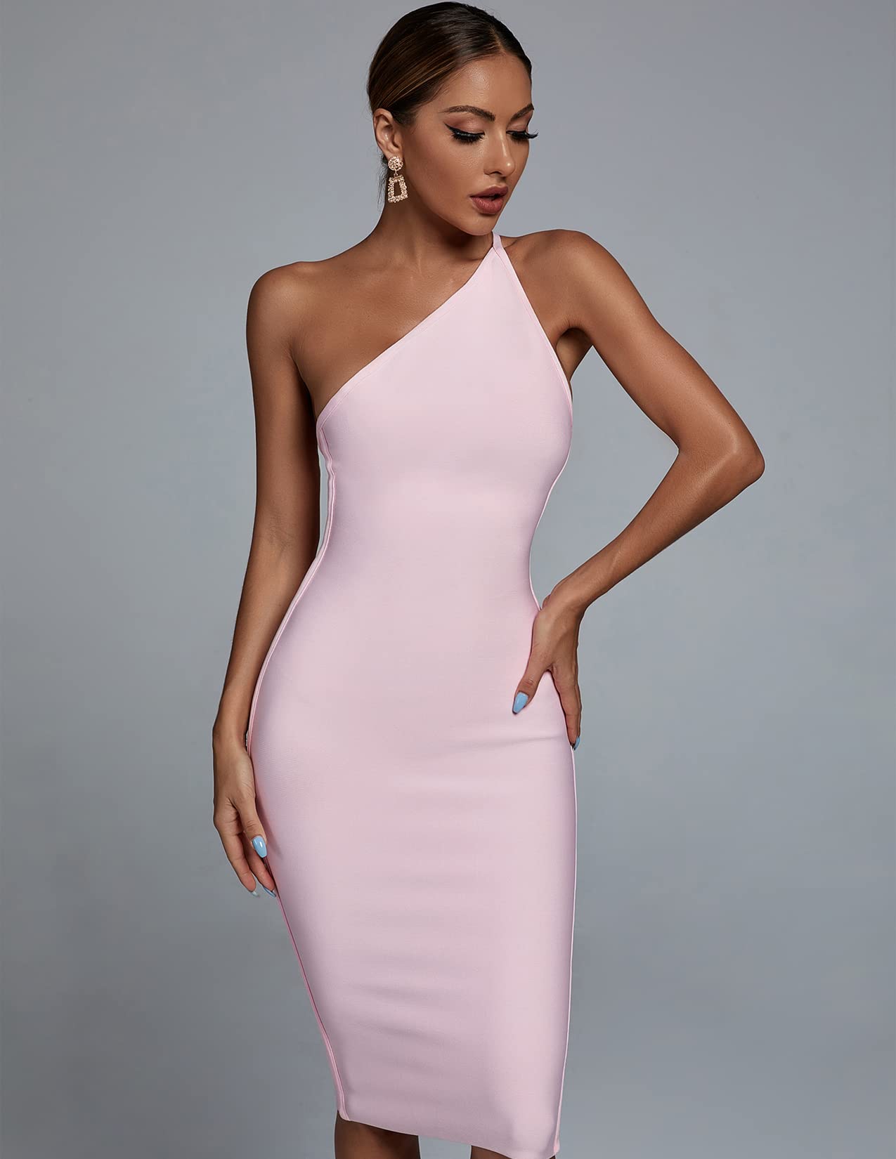 Foto 5 | Vestido De Cóctel Bella Barnett Con Vendaje De Un Solo Hombro Negro Para Mujer - Venta Internacional.