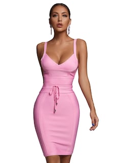 Foto 1 | Vestido Bella Barnett Con Corsé Tipo Vendaje, Mini Bodycon, Rosa - Venta Internacional.