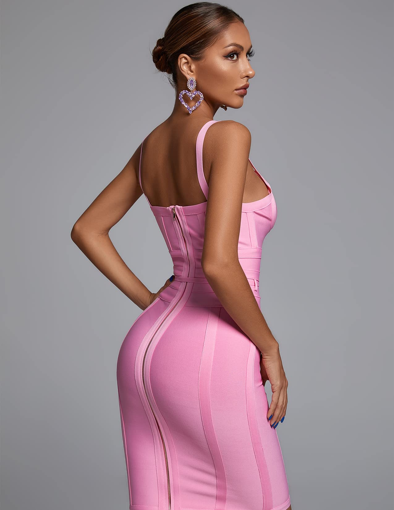 Foto 3 | Vestido Bella Barnett Con Corsé Tipo Vendaje, Mini Bodycon, Rosa - Venta Internacional.