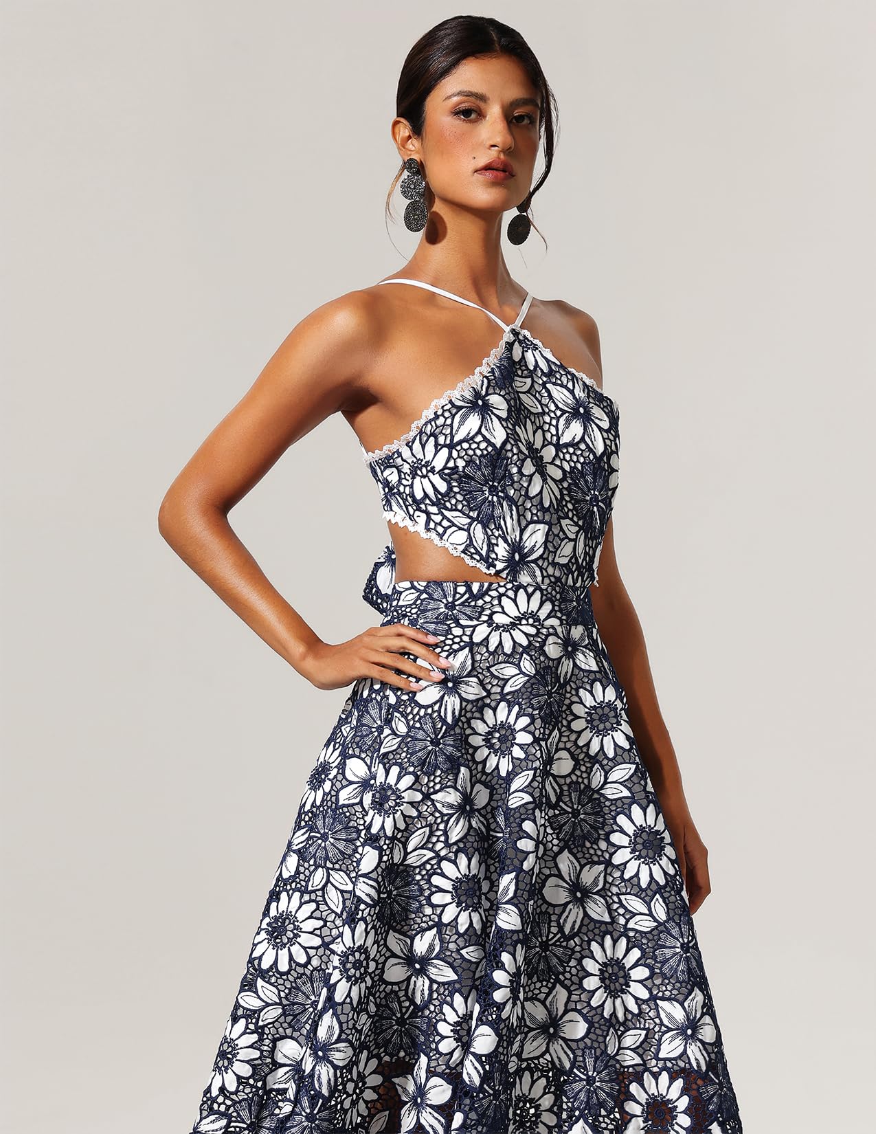 Foto 4 | Vestido Tsukko Sofisticado En Forma De A Con Estampado Floral, Espalda Abierta, Multicolor - Venta Internacional.