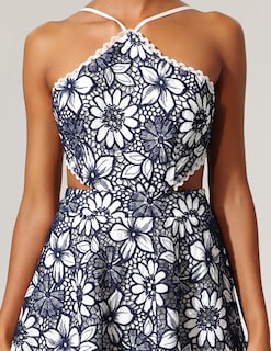 Foto 5 | Vestido Tsukko Sofisticado En Forma De A Con Estampado Floral, Espalda Abierta, Multicolor - Venta Internacional.