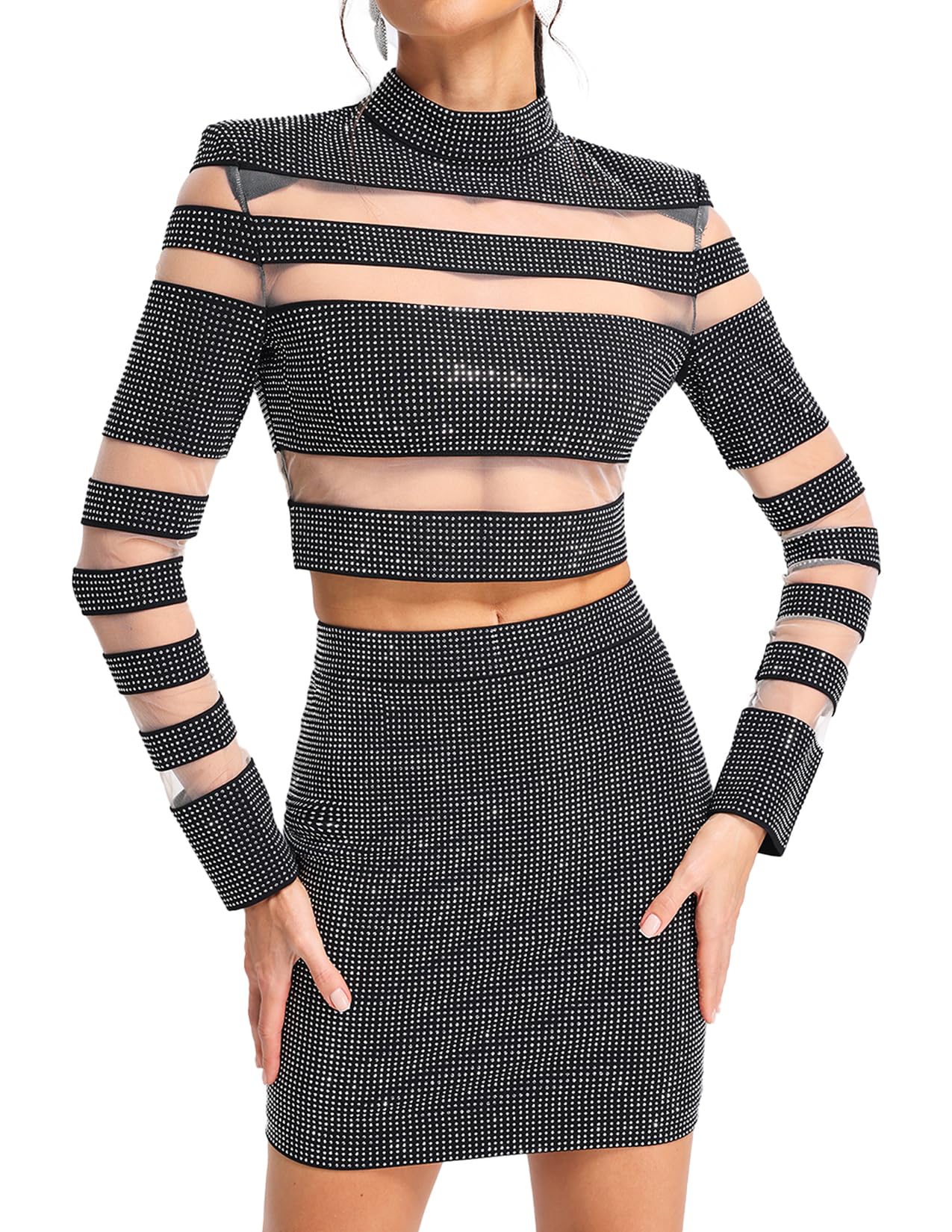 Foto 1 | Conjunto De Faldas De Dos Piezas Bella Barnett Rhinestone Para Mujer - Venta Internacional.