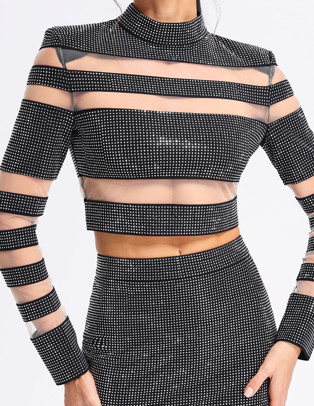 Foto 5 | Conjunto De Faldas De Dos Piezas Bella Barnett Rhinestone Para Mujer - Venta Internacional.