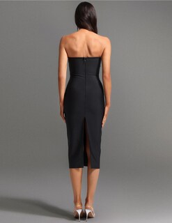 Foto 3 | Vestido De Fiesta Bella Barnett Deslumbrante Negro Con Hombros Descubiertos Y Cuello En V - Venta Internacional.