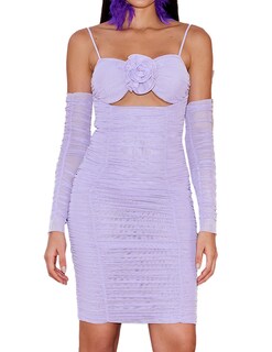 Foto 1 | Vestido Bella Barnett Con Corsé De Flores Moradas Y Tirantes Finos - Venta Internacional.