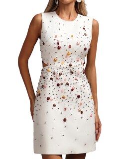 Foto 1 | Vestido Ajustado Sin Mangas Con Forma De Caracola De Diamantes Coloridos De Tsukko - Venta Internacional.