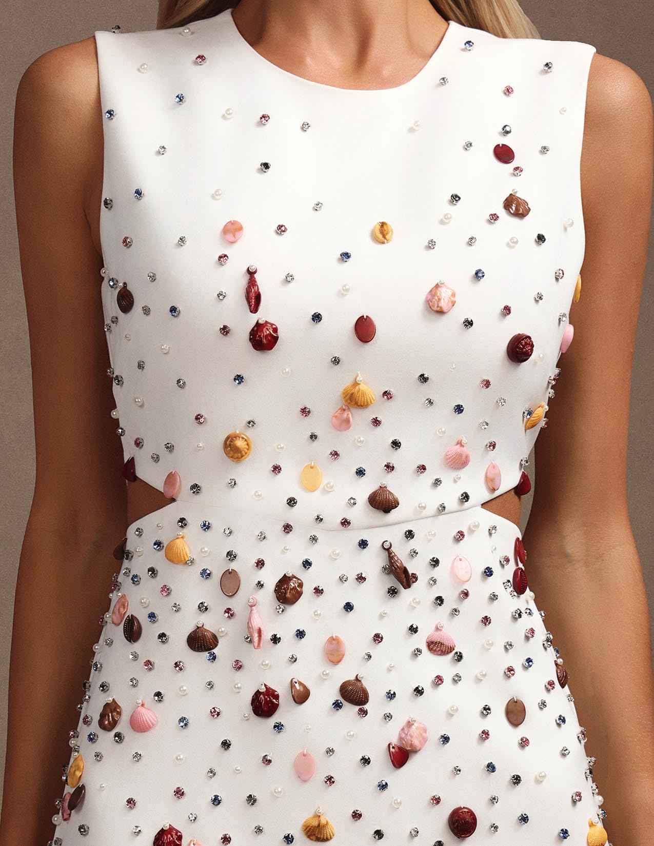 Foto 5 | Vestido Ajustado Sin Mangas Con Forma De Caracola De Diamantes Coloridos De Tsukko - Venta Internacional.