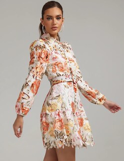 Foto 3 | Vestido Bella Barnett Mini Con Estampado Blanco Para Mujer - Venta Internacional.