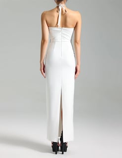 Foto 3 | Vestido Bella Barnett De Encaje Blanco Con Vendaje De Malla Recortada Para Mujer - Venta Internacional.