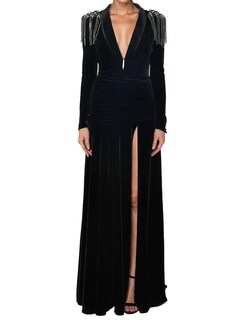 Foto 1 | Vestido Bella Barnett De Terciopelo Negro De Manga Larga Para Mujer - Venta Internacional.