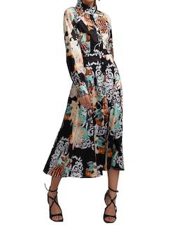 Foto 1 | Vestido Bella Barnett Estampado Con Cuello Alto Y Manga Larga Con Estampado Floral - Venta Internacional.