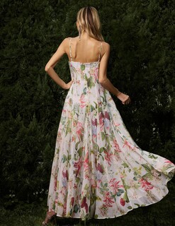 Foto 4 | Vestido Bella Barnett, Atractivos Tirantes Finos, Plisados Y Florales - Venta Internacional.