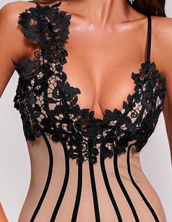 Foto 5 | Vestido Midi De Encaje Bella Barnett Sexy Vendage Negro Para Mujer - Venta Internacional.