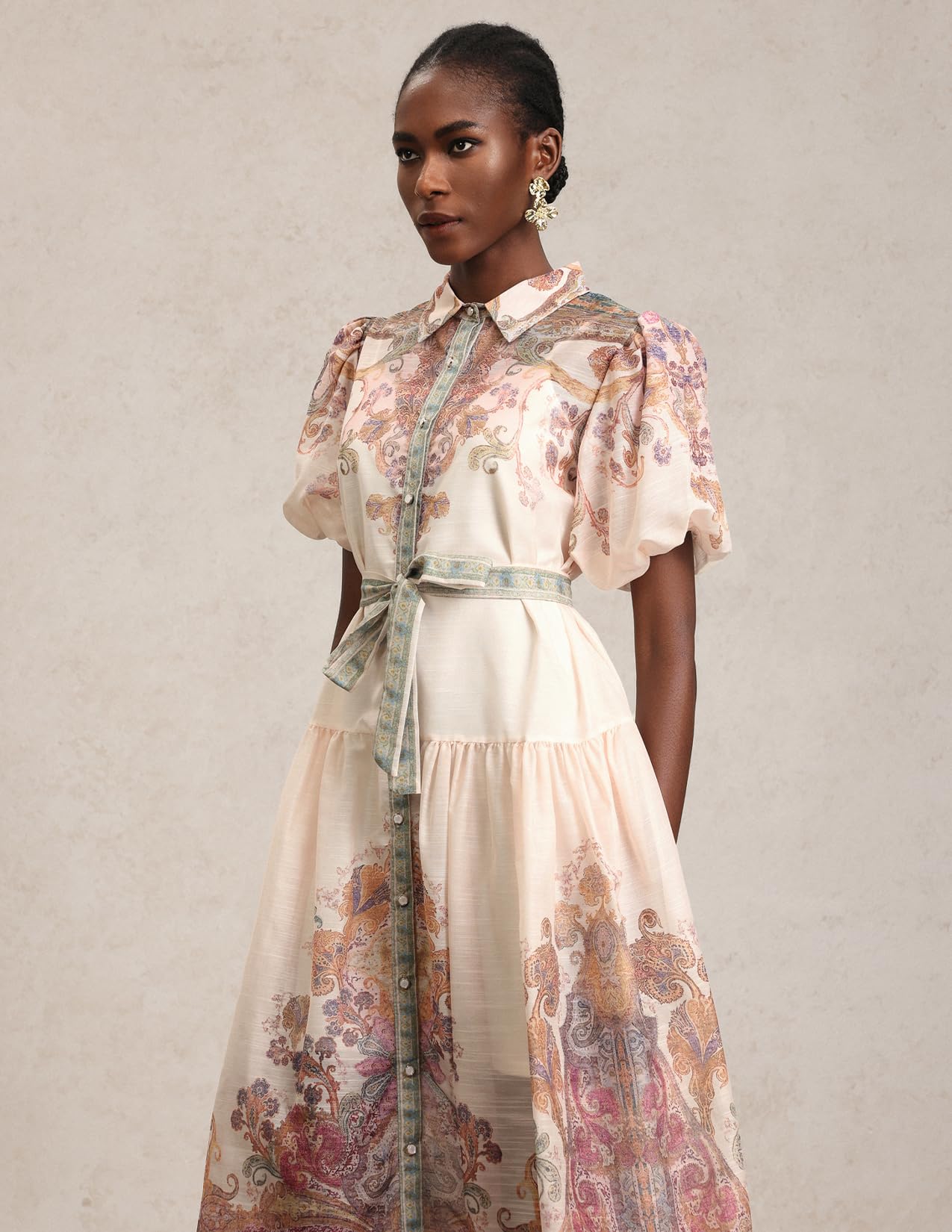 Foto 4 | Vestido Tsukko, Vibrante, Vintage, Bohemio, Con Estampado Floral, Para Invitada A La Boda - Venta Internacional.