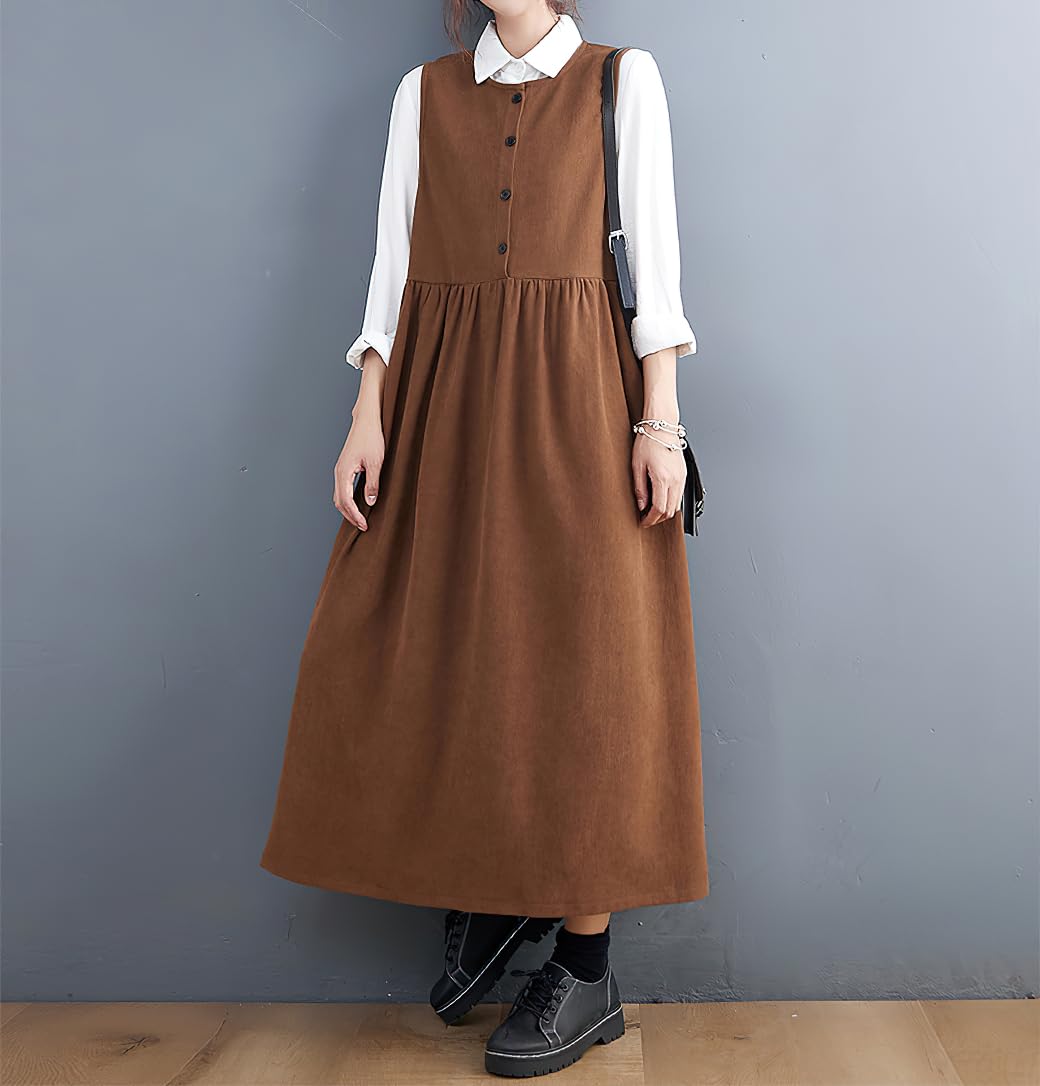 Foto 5 | Vestido General Chouyatou Para Mujer, Pana, Sin Mangas, Marrón - Venta Internacional.