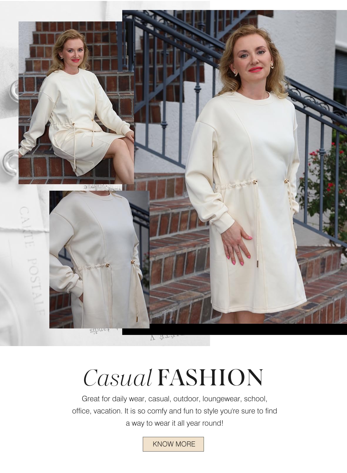 Foto 4 | Minivestido Casual Dokotoo Con Cordones Y Cintura Color Albaricoque - Venta Internacional.