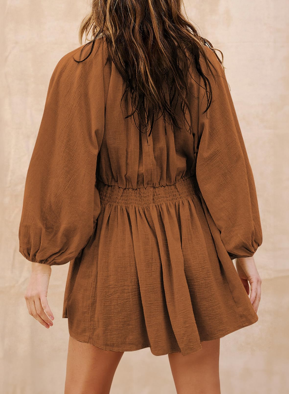 Foto 4 pulgar | Vestido Acelit Free People Otoño 2024 Casual Cuello En V Marrón L - Venta Internacional.