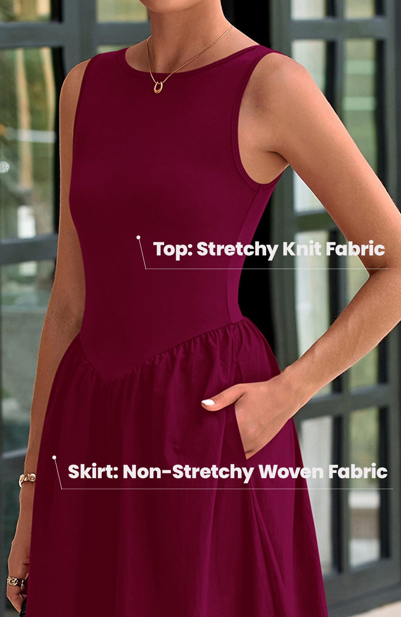 Foto 5 | Vestido Midi Casual Sin Mangas Btfbm Para Mujer 2025 - Venta Internacional.
