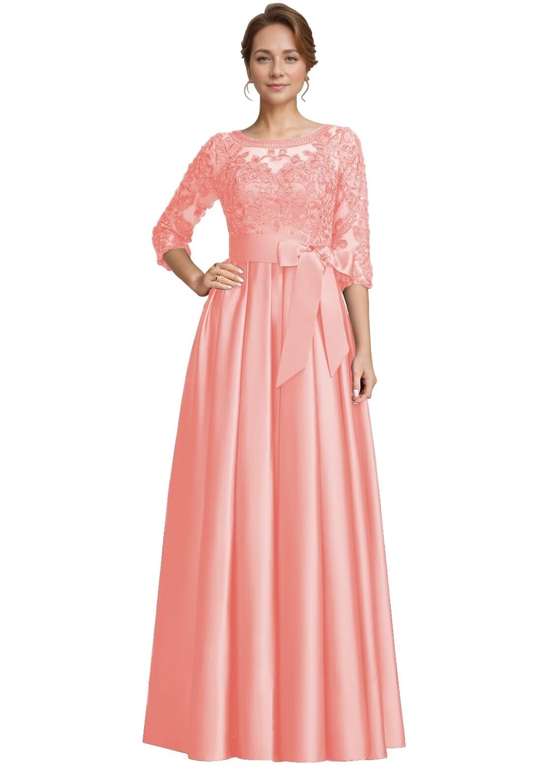 Foto 2 pulgar | Vestido Formal Raomiao Mother Of The Bride A-line Coral - Venta Internacional.