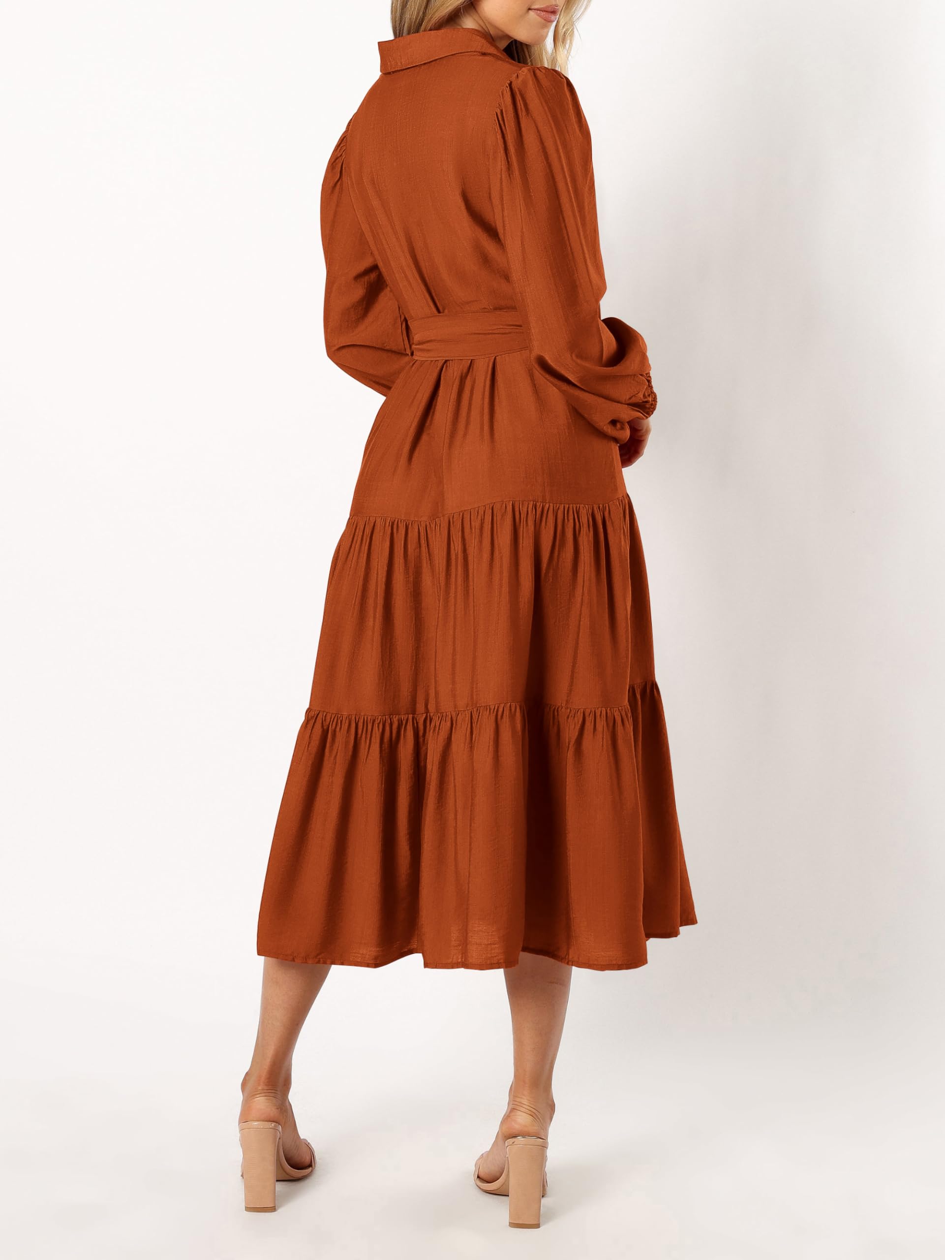 Foto 5 pulgar | Vestido Mascomoda 2024 De Manga Larga A Media Pierna Con Cuello En V Para Mujer - Venta Internacional.