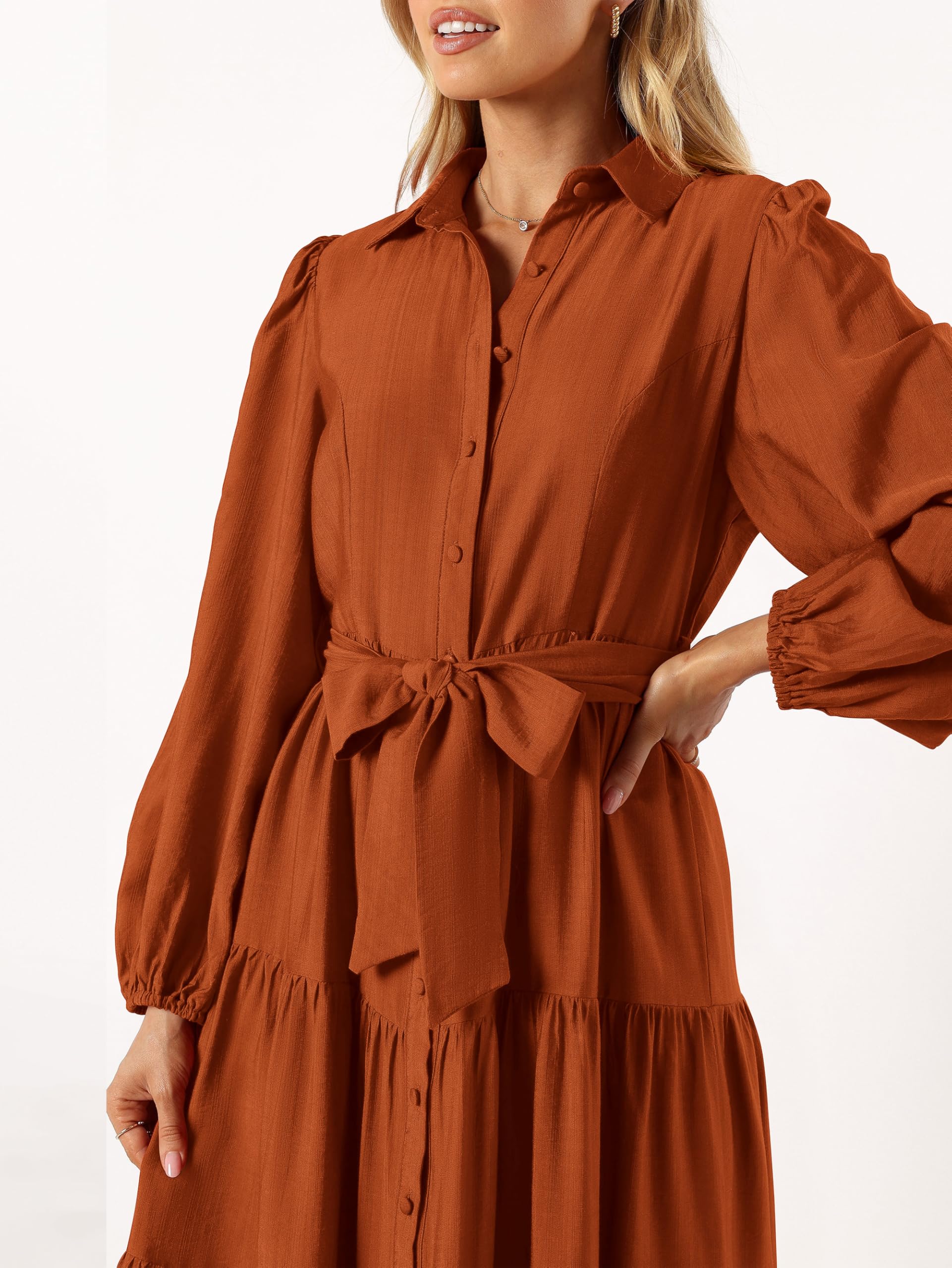 Foto 6 pulgar | Vestido Mascomoda 2024 De Manga Larga A Media Pierna Con Cuello En V Para Mujer - Venta Internacional.