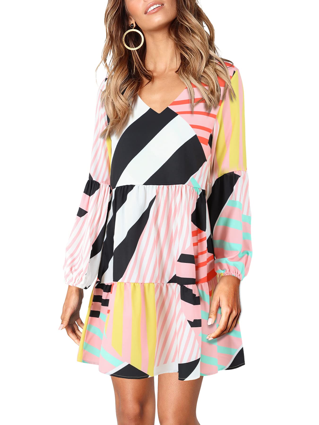 Foto 4 pulgar | Vestido Midi Amoretu A Cuadros Con Cuello En V Y Cuello En V Para Mujer - Venta Internacional.