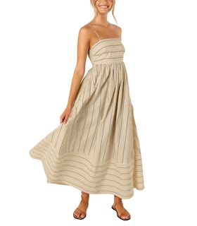 Foto 1 | Vestido Largo Chouyatou Para Mujer, Con La Espalda Fruncida, Color Albaricoque - Venta Internacional.