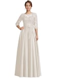 Vestido Raomiao Formal De Encaje Satinado Marfil Para Madre De La Novia - Venta Internacional.