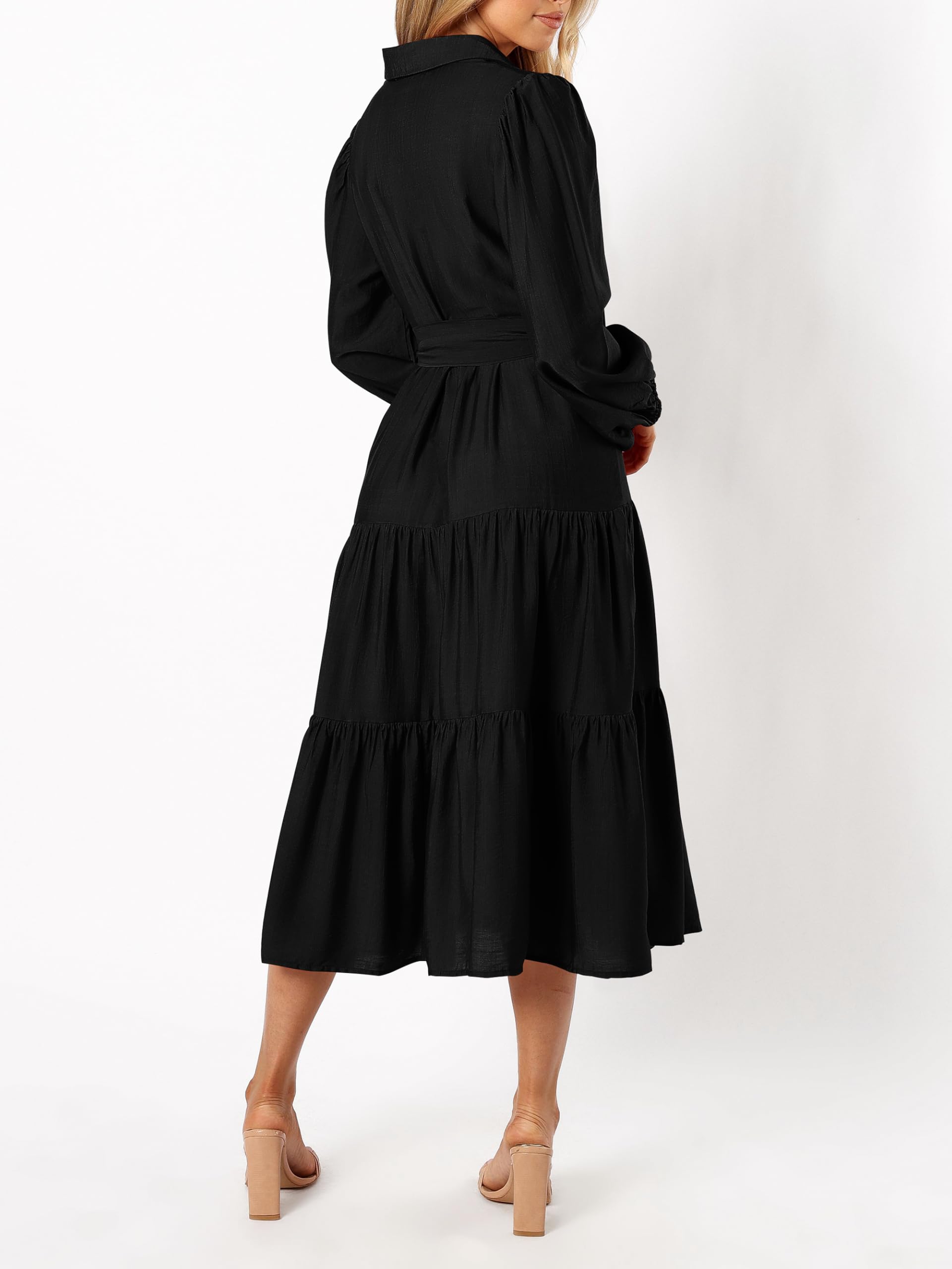 Foto 5 pulgar | Vestido Mascomoda Para Mujer De Otoño De 2024, Manga Larga, Midi, Negro - Venta Internacional.