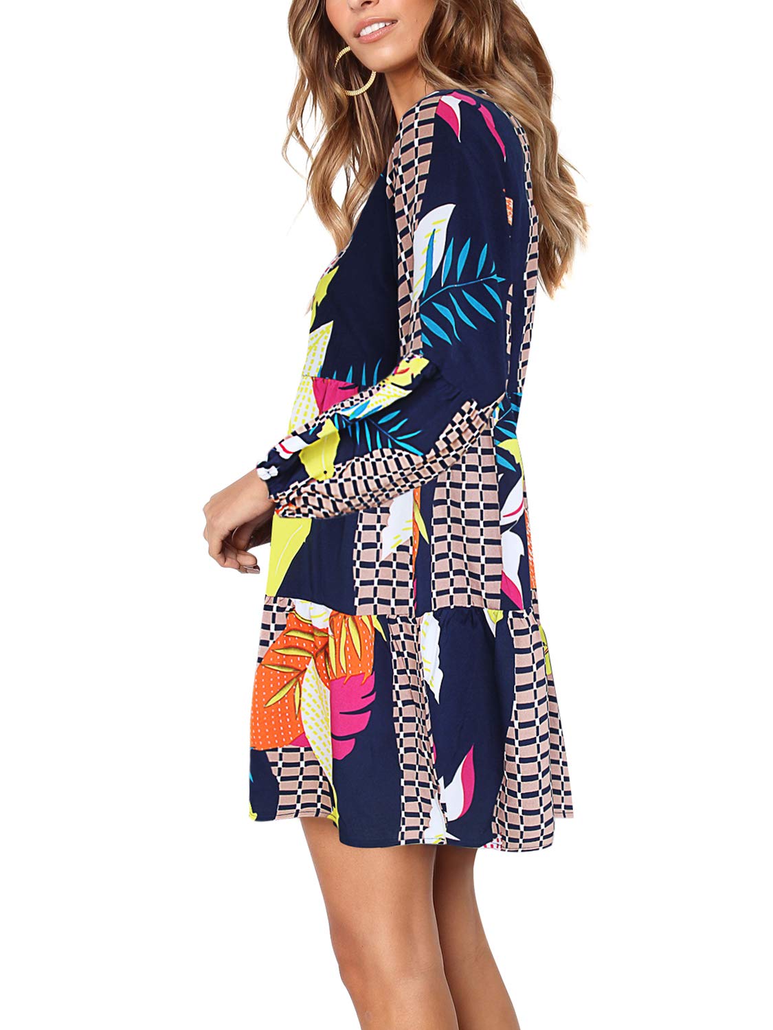 Foto 5 pulgar | Vestido De Verano Amoretu Suave Y Holgado Vestido De Otoño Geometry - Venta Internacional.