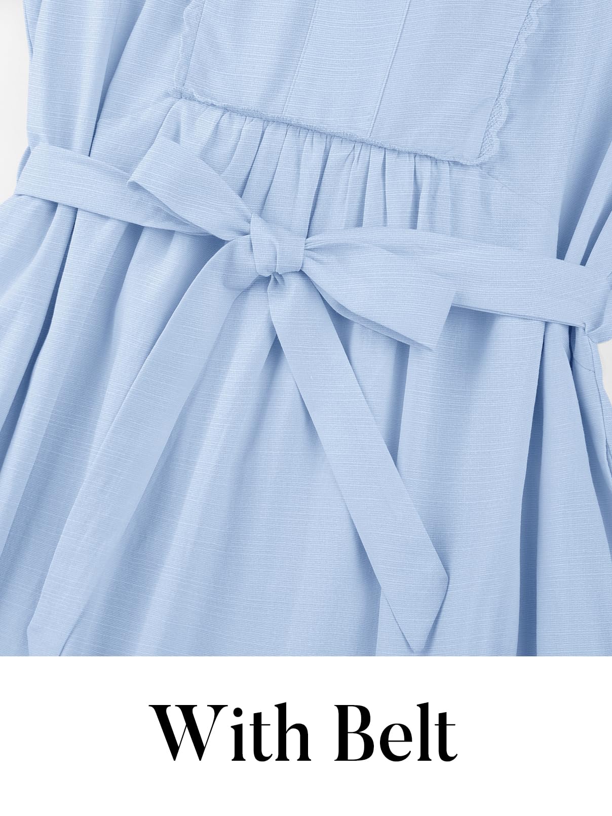 Foto 7 pulgar | Vestido Midi Merokeety Para Mujer, Manga 3/4, Cuello En V, Gris/azul - Venta Internacional.