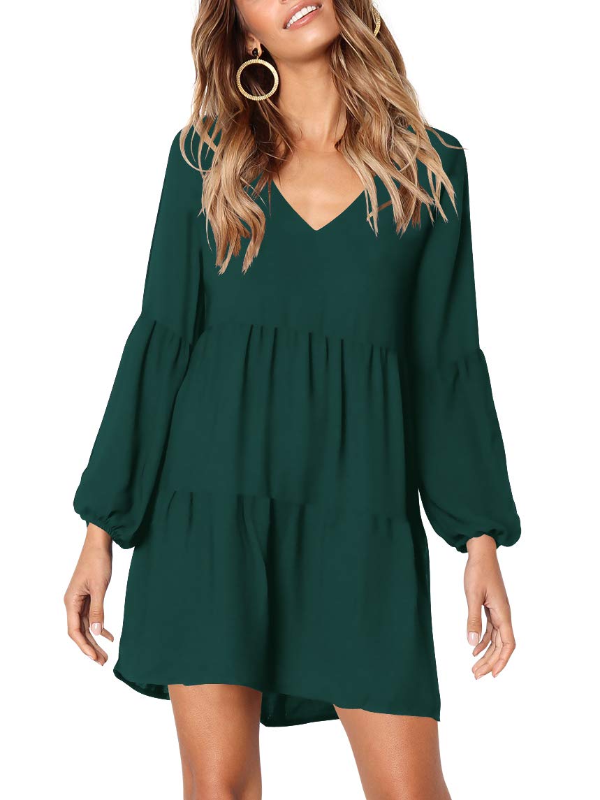 Foto 3 pulgar | Vestido Túnica Amoretu Con Cuello En V, Color Verde, Para Mujer - Venta Internacional.