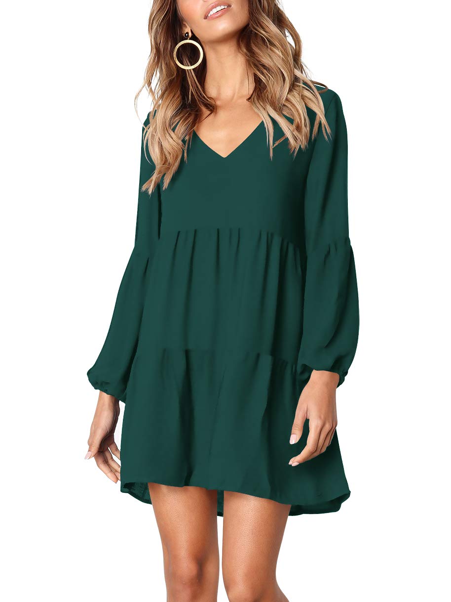 Foto 4 pulgar | Vestido Túnica Amoretu Con Cuello En V, Color Verde, Para Mujer - Venta Internacional.