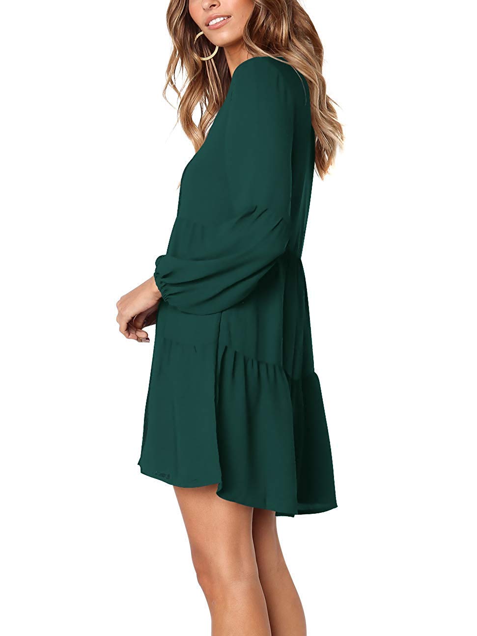 Foto 5 pulgar | Vestido Túnica Amoretu Con Cuello En V, Color Verde, Para Mujer - Venta Internacional.