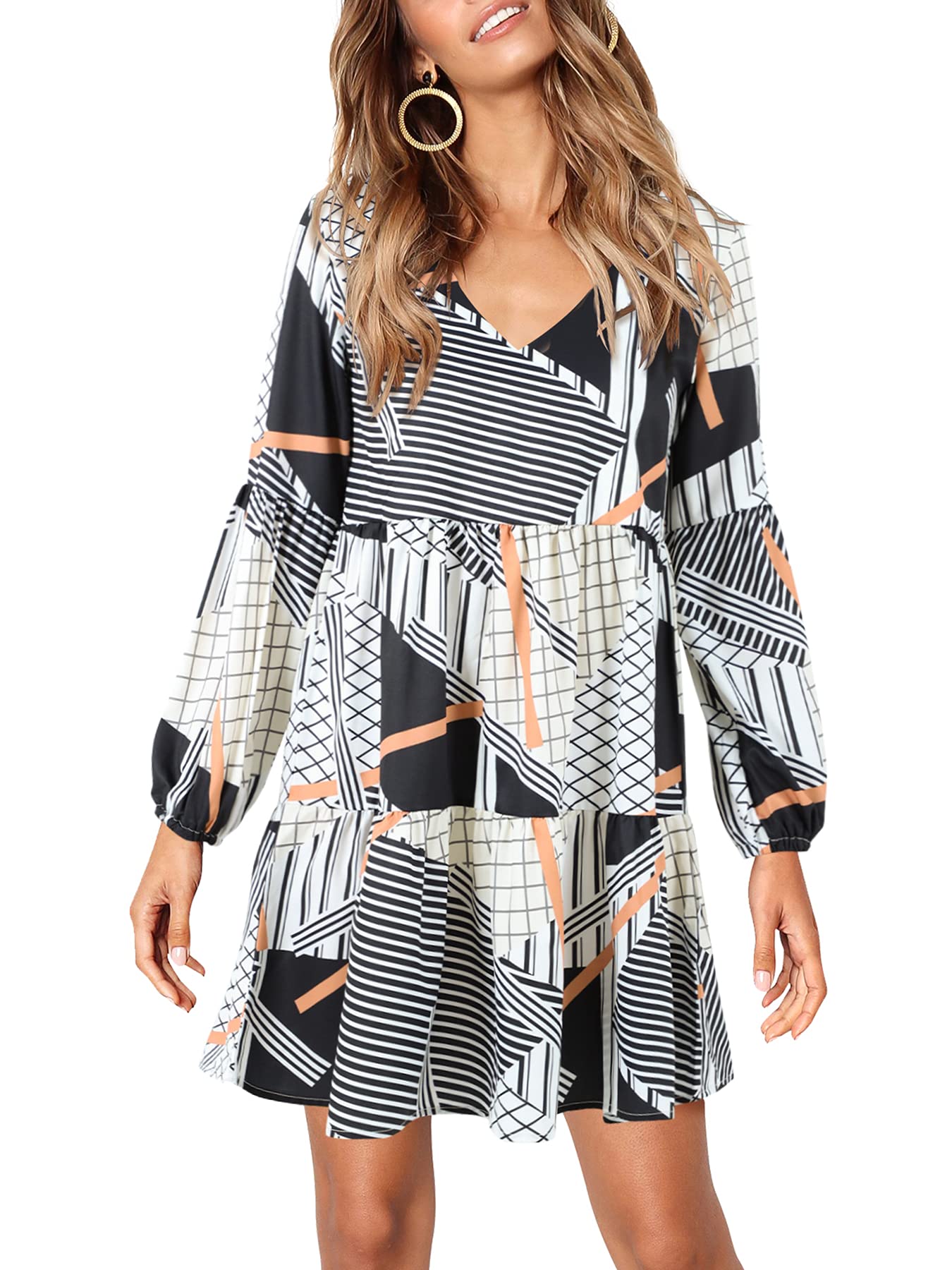 Foto 3 pulgar | Vestido Amoretu 2024 A Cuadros Hasta La Rodilla Para Mujer - Venta Internacional.
