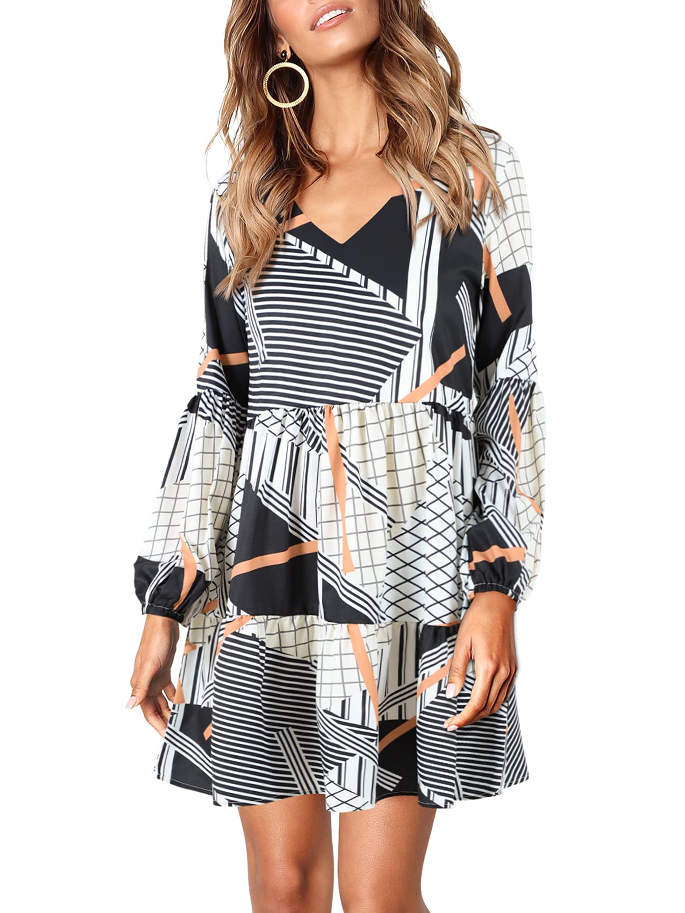 Foto 4 pulgar | Vestido Amoretu 2024 A Cuadros Hasta La Rodilla Para Mujer - Venta Internacional.