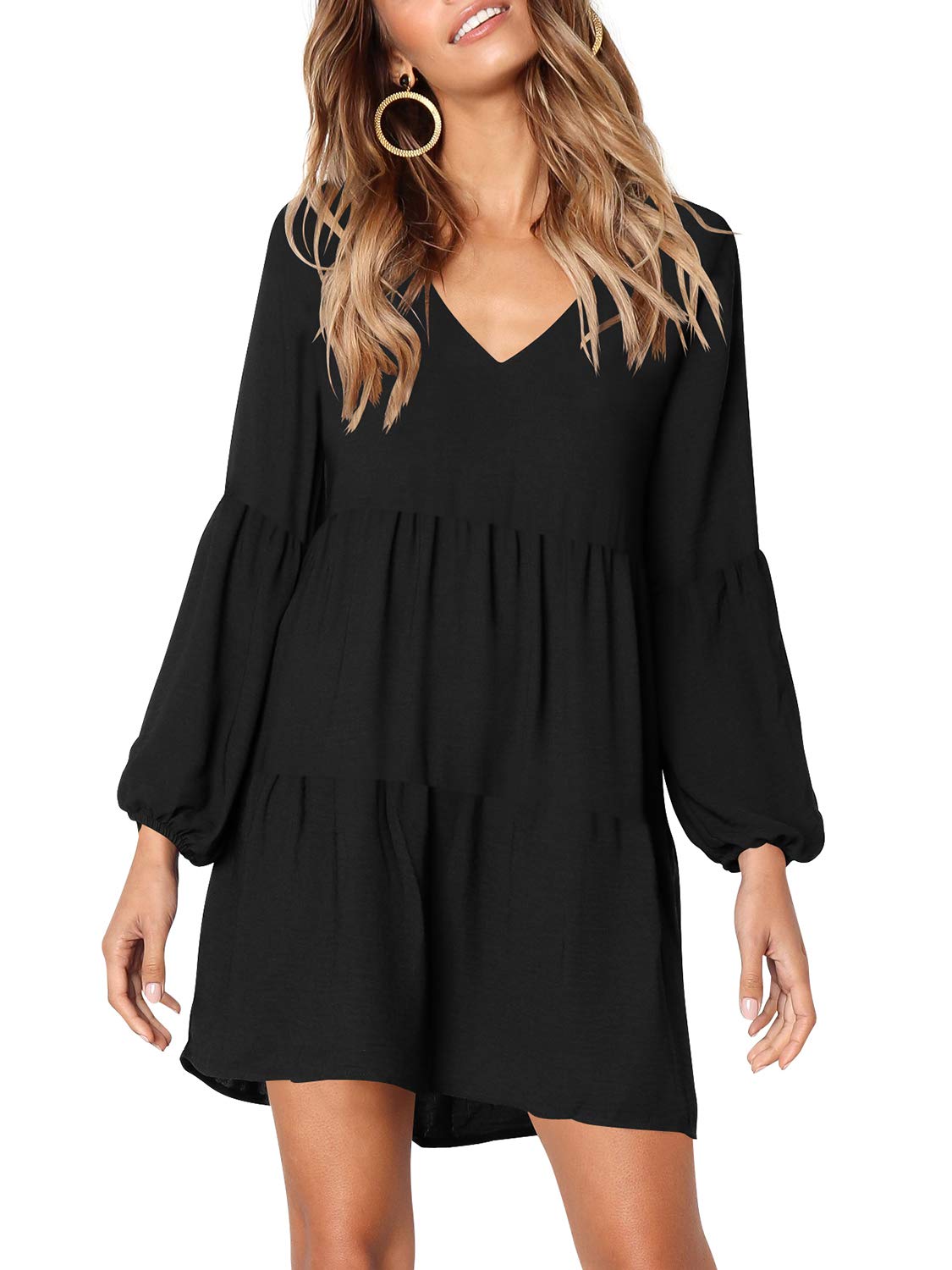 Foto 3 pulgar | Vestido Casual Amoretu Tipo Túnica Cuello en V Holgado para Mujer - Venta Internacional