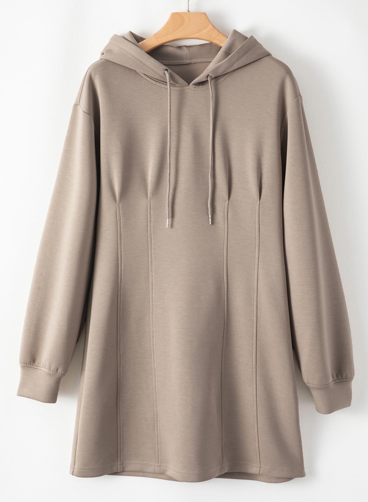 Foto 7 | Vestido Tipo Sudadera Alvaq 2024 Winter Para Mujer, Color Caqui, Talla M - Venta Internacional.