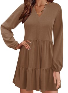 Foto 1 | Vestido Qacohu 2024 Con Cuello En V, Camisa, Para Mujer, Primavera Y Otoño - Venta Internacional.