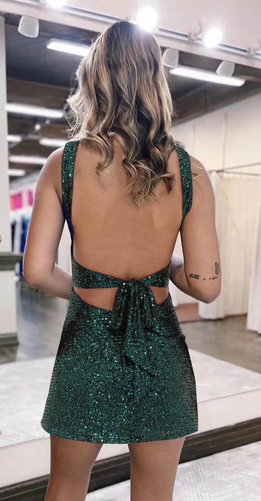 Foto 2 | Vestido De Bienvenida Bolensye 2024 Con Lentejuelas Brillantes Hoco Burgundy - Venta Internacional.