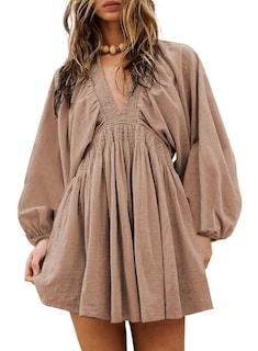 Foto 1 | Vestido Acelit Free People Otoño 2024 Casual Cuello En V Albaricoque S - Venta Internacional.