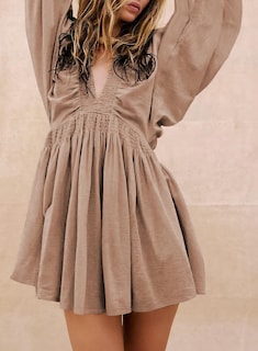 Foto 3 | Vestido Acelit Free People Otoño 2024 Casual Cuello En V Albaricoque S - Venta Internacional.